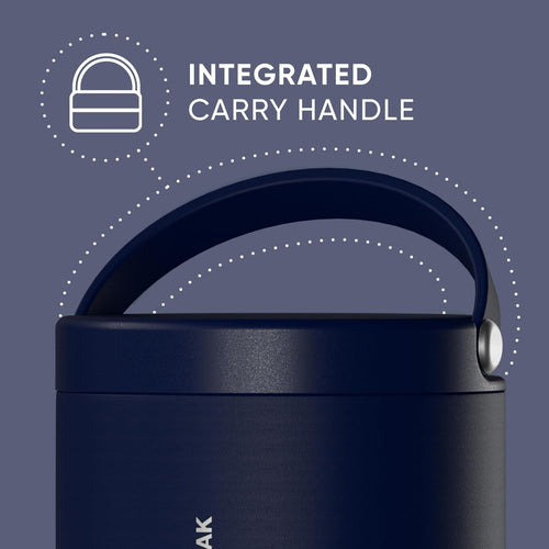 Hydrapeak 18oz Stainless Steel Vacuum Insulated Food Jar Kids for Hot and Cold Food, Wide Mouth Leak-Proof Soup Adults, 10 Hours 16 (Navy) (HP-Foodie18)