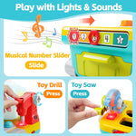 iPlay, iLearn Toddler Musical Workbench Toy, 1 Year Boy Gift, Baby Tool Set | Infant Shape Sorter Activity, Kid Pounding Game, Toddler Learning Toy, 1st Birthday Gift 12 18 24 Month Girl Age One 1 2 3 Yr