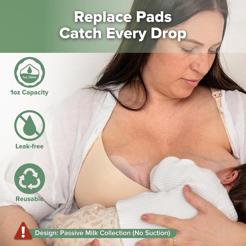 haakaa Petal Soft Silicone Milk Collector for Breastfeeding - 2PCS | Discreet Leak-Protection Breast Milk Saver, Reusable Breast Shells Milk Collection Cup for Breastfeeding with Cleaning Brush