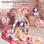 dearlomum Baby Play Mat Gym with Lights, Music & 5 Sensory Toys for Newborns 0-12 Months (Pink)