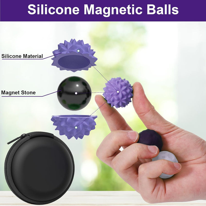 BUSOHA Silicone Fidget Balls - 4 Pack Fidget Toys Adults Sensory Toys Stress Balls for Adults Teens Gifts for Calming,Autism and ADHD Office