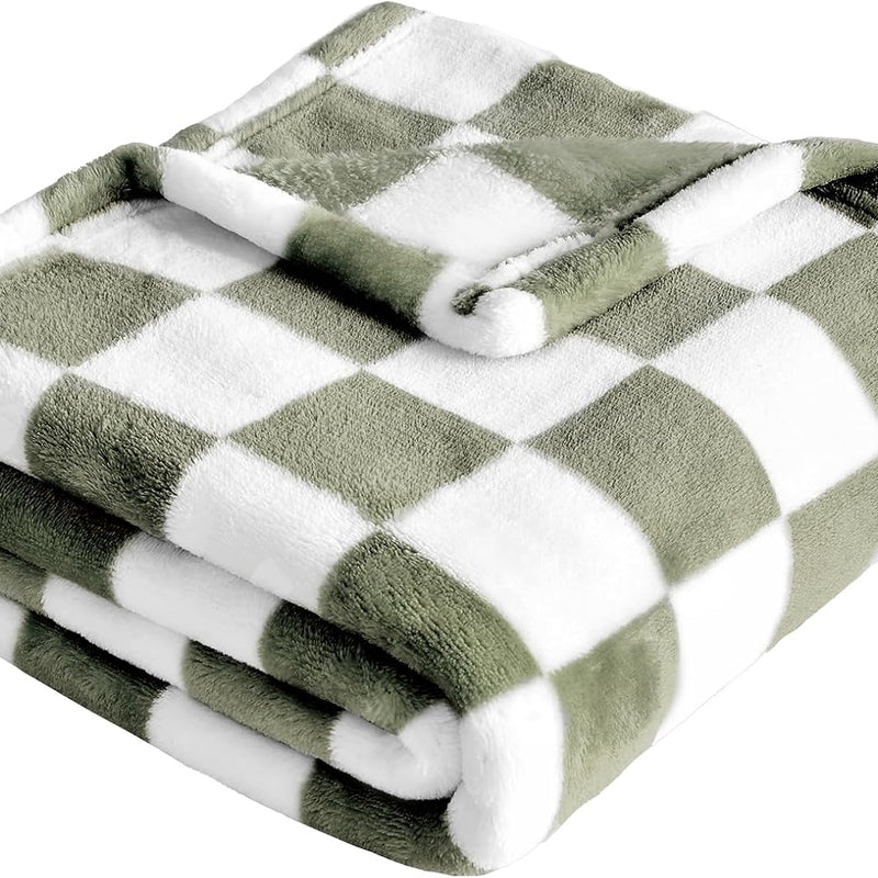 Yurhap Checkered Baby Blanket Fleece Baby Blankets for Boys Girls, Ultra Soft Cozy Fluffy Infant Toddler Newborn Receiving Blankets for Crib Stroller, 30''x40'', Black