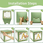 Sage Green RUBFAC Baby Shower Decorations Set 4pcs with Letters and Balloon Boxes