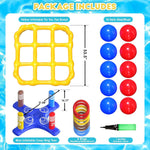 MGparty Pool Toys Games Set, 2-in-1 Inflatable Tic Tac Toe and Ring Toss Game, Outdoor Swimming Pool Party Floats Water Toys for Kids Teens Adults