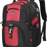 SHRRADOO Extra Large 50L Travel Laptop Backpack with combination lock, College Backpack Airline Approved Business Work Bag Fit 17 Inch Laptops for Men Women,Black