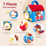 hahaland 6-12 month baby surprise barn with farm animals and real sounds - montessori toys for infants