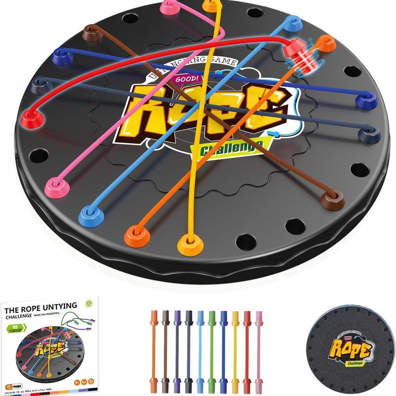 lartoys Rope Untangling Puzzle Game, Educational Strategy Board Game for Kids & Adults, Family Travel Party Games with Multi-Level Challenges, Gifts for All Ages