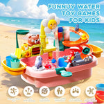 Ploomi 2026 Upgraded Water Table for Toddlers 1-3 - Outdoor Toys for Kids Ages 4-8 with Pump, Summer Outside Sensory Activity Pool Toys, Kitchen Play Sink Toy with Running Water, Fishing Toy, Pink