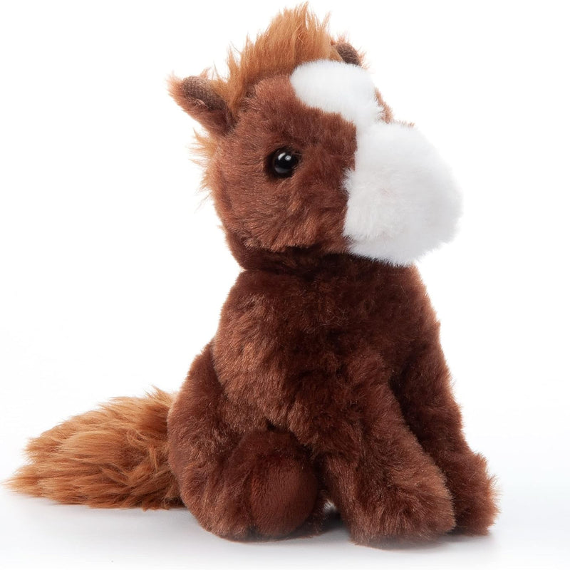 The Petting Zoo Horse Stuffed Animal Plushie, Gifts for Kids, Wild Onez Babiez Wildlife Animals, Brown Horse Plush Toy 6 inches