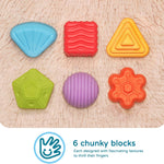 LiKee Montessori shape sorter toys for 1 year old, 6pcs multi sensory shapes, 12+ months developmental learning