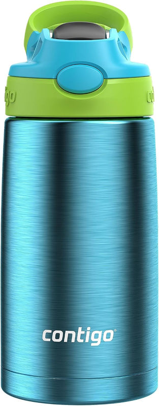 Contigo Autospout Water Bottle with Straw 13 oz Blue Poppy/Glacier