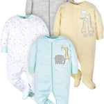 Gerber Baby Girls 4-Pack Sleep 'N Play Footie