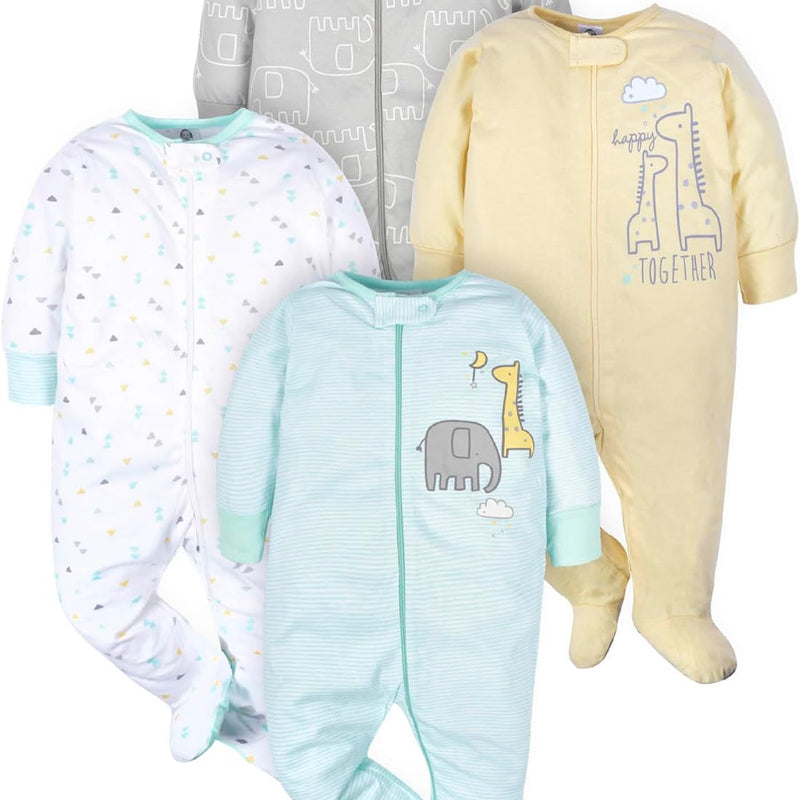 Gerber Baby Girls 4-Pack Sleep 'N Play Footie