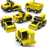 Tub Works® Construction Trucks Mold-Free Bath Toys, 6-Pack | Sealed Design Keeps Moisture Out | Soft, Squeezable & Float on Water