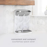 Ubbi Vertical Baby Bottle Drying Rack, Space Saving Countertop Bottle Dryer | 13-Peg Bottle Drying Rack Removable Drain Tray, Baby Organizer for Pump Parts, Pacifiers & Accessories, Dishwasher Safe, Gray