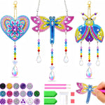 Diamond Art Kits for Kids Ages 8-12, 3 PCS DIY Gem Art Suncatchers for Kids | Diamond Art Kit with 3 Paintings and 2 Tool Sets, Craft Kits Birthday Gift for Girls Ages 8-12, Home/Garden/Backpack Décor