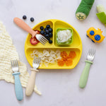 8 Pcs Toddler Forks Set Baby Forks with Silicone Handle | Kids Utensils Anti-Choke Design for Children's Safe Self-Feeding, Food-Grade Stainless Steel, Dishwasher Safe, BPA-Free