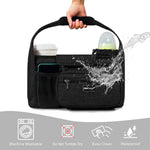 TOPDesign Universal Baby Stroller Organizer, Stroller Caddy with Detachable Mesh Bag & Heightened Insulated Cup Holders & Non-Slip Secure Hooks Accessories, Fits Most Strollers (Checkerboard)