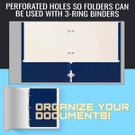 Better Office Products Blue Folders with Pockets, 50 Pack Letter Size Two Pocket Portfolio Folders, Durable Paper Folders for School Classroom Office Organization, Standard Letter Size Blue Folders