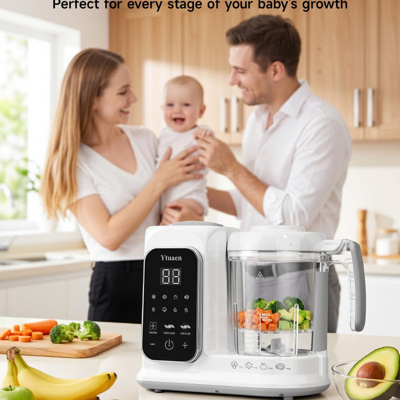 Baby Food Maker with Large Steam Basket Onestep Baby Food Processor Steamer with Steam & Grinding, Auto Cooking Self-Cleaning & Sterili-zing, BPA-Free for Healthy Homemade Baby Food