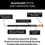 Blackwing Matte Pencils, Soft Graphite for Writing & Drawing, 12 Count