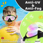 Vvinca 2 Pcs Kids Swim Goggles with Nose Cover, Swimming Diving Mask Wide View Anti Fog UV Anti Shattered Lens for Kids 3-14
