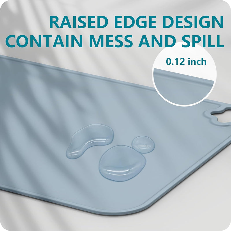 Silicone Placemat for Toddles Kids Non-Slip Reusable Portable Kids Placemats for Dinning Table Heat Resistant Placemats, Baby Placemat Stain Resistant Silicone Mat for Dining Table 3 Pack