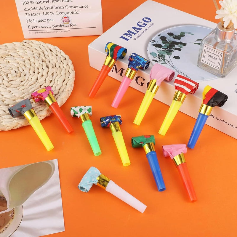 Colorful party blowers for birthday, wedding, and other celebrations (25 PCS)