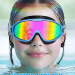 Aegend New Kids 2 Pack Wide View Swim Goggles, Anti-Fog/UV No Leak Goggles with Ear Plugs Kids 3-14