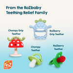 RaZbaby Bites Silicone Baby Teething Toy with Textured BerryBumps for Teething Relief