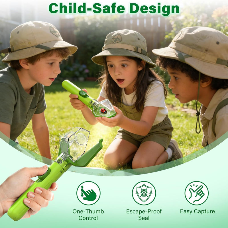 Bug Catcher Kit for Kids,6X Magnifier Glass,STEM Educational Tool,Indoor and Outdoor Toy,Christmas Birthday Gifts