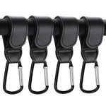 4 Pack Stroller Hooks, Non-Slip Carabiner Clips for Baby Stroller | Adjustable Stroller Hooks Hold Diaper Bags & Purses. Universal Carabiner Clips Fit Strollers, Bikes, Wheelchairs and Walkers