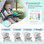 Universal Stroller Snack Tray with Cup Holder, Stroller Bumper Bar | Compatible With Nuna Mockingbird Bugaboo Joie Graco Mompush Uppababy Cybex Strolee Chicco