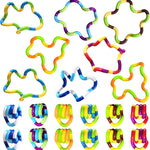 Sensory Fidget Toys - 6PCS Multicolor Twisty Fidget Toys for Adults, Boys, Girls for Relaxation, Anxiety Stress Relief, Decompression - Squeeze, Twist, Chain Spinner Alternative Gift