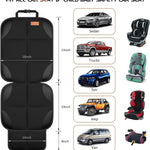 SMART ELF Car Seat Protector, 2Pack Seat Protector Protect Child Seats with Thickest Padding and Non-Slip Backing Mesh Pockets for Baby and Pet,Sedan SUV Truck (Black)