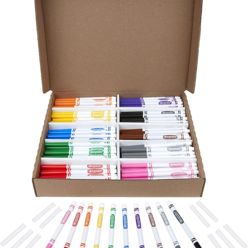 Crayola Fine Line Markers Classpack (200ct), Teacher Classroom Must Haves & Essentials, Bulk Kids Markers For Preschool, Kindergarten, Elementary School