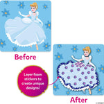 Skillmatics Foam Sticker Art – Disney Princess, 800+ 3D Foam Stickers, Mess-Free Fun for Kids, DIY Felt Craft Kits, Gifts for Fans of Cinderella, Belle, Rapunzel, Ages 3, 4, 5, 6, 7