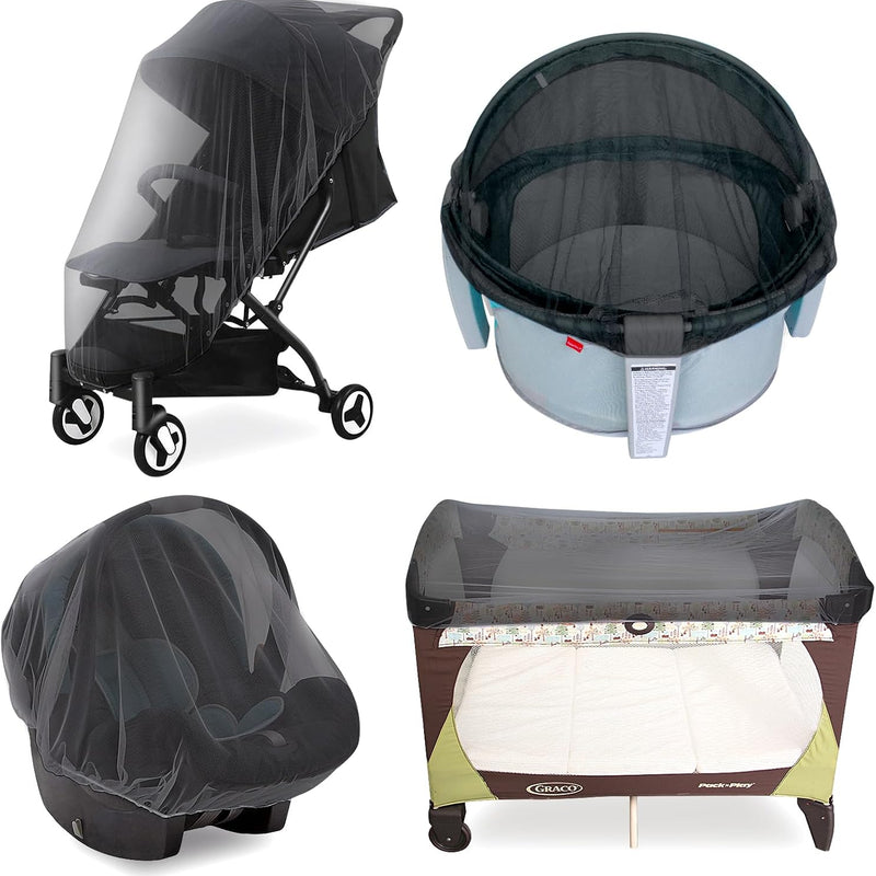 Baby Mosquito Net for Stroller, Bug Net and Mesh Protection,White | Reusable Portable Baby Insect Netting for Stroller, Playards, Pack N Plays and Portable Mini Crib