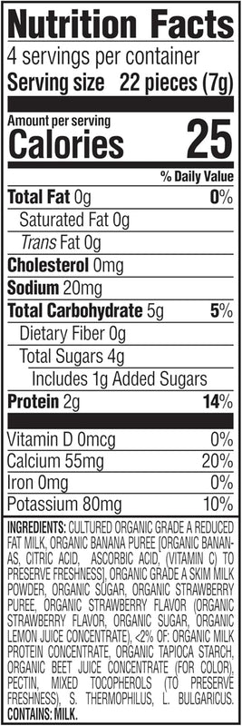 Happy Baby Organics Baby Snacks, Greek Yogis, Freeze Dried Yogurt & Fruit Snacks, Gluten Free Snack for Babies 9+ Months, Strawberry & Banana, 1 Ounce