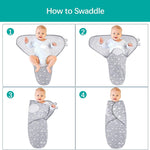 Biloban Baby Swaddles 0-3 Months for Boy Girls, Baby Swaddle | Newborn Swaddle, Cotton Swaddle Blanket, Baby Essentials, Lovely Grey Print, 2 Pack