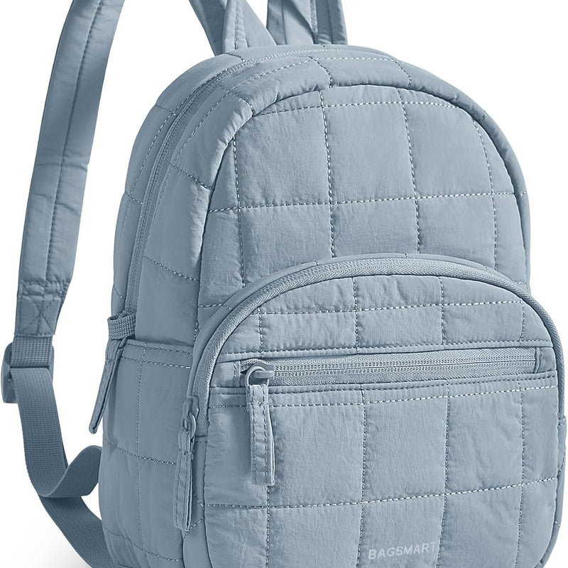 BAGSMART College Laptop Backpack, Travel Backpack for Women, Quilted Casual Daypack, Water-Resistant Bookbag for 15.6 Inch Laptop, Black