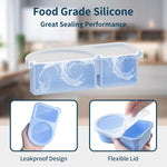 5 Pack Silicone Snack Containers with Lids, Reusable Snackle Box, 8 oz | 2 Compartments, Rainbow
