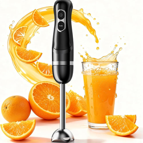 Turelar Immersion Blender Corded 400W, 2 Speed, Emulsifier, Blend, BPA-Free | Hand Blender Stick Mixer, Ergonomic Handle, Stainless Steel Blades, Effortless Blending for Soup, Smoothies, Puree, Baby Food