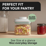 Bop Top Airtight Food Storage Containers | Pop-Top Lid | 2 Cups / 16 Oz | kitchen canister set, for flour, sugar, snacks, pasta, baking