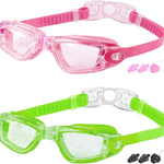 COOLOO Kids Swim Goggles, 2 Packs Swimming Goggles for Kids Girls Boys and Child Age 4-16
