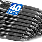 Sooez 40 Pack Bulk Pens Ballpoint, Smooth Writing Pens with Soft Grip, Retractable Black Ink Pens, Medium Point 1.0mm Pen for Journaling, Ballpoint Pen Office Supplies for Nurse, Server, Note Taking