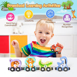 Zeoddler 11-Piece Magnetic Wooden Animals Train Set for Toddlers, Montessori Toys with Natural Wood and Double-Sided Printing