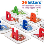 LiKee Wooden Alphabet Flash Cards and Puzzle for Preschool Educational Learning Games