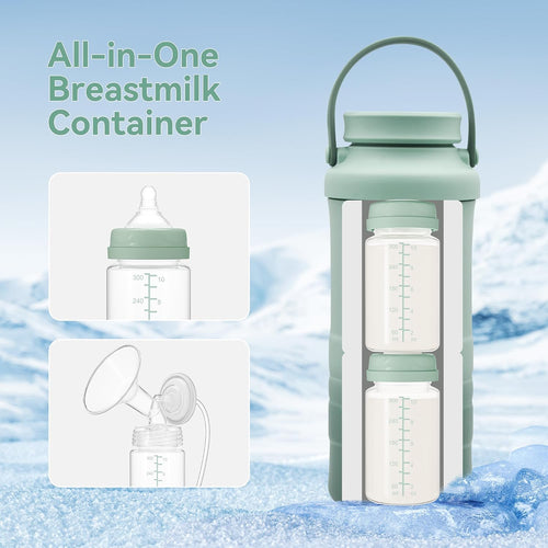 10oz Breastmilk Storage Bottle, Compatible with Momcozy Milk Cooler 22oz & Spectra Pumps, BPA-Free Wide-Neck Collection Bottles for Pumping & Fridge, Breastfeeding Essentials, 4PCS