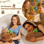 SQEQE Weighted Stuffed Animals Capybara Plush, Weighted Capybara Stuffed Animals with Turtle Backpack, Soft Pillow Toy for Kids Adults, Birthday Present & Valentines Gifts 9.8 Inch, 0.8 Lb